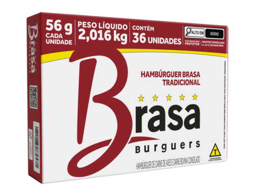 Hamburguer Bovino Brasa Burguers 36x56g - 1 Unidade